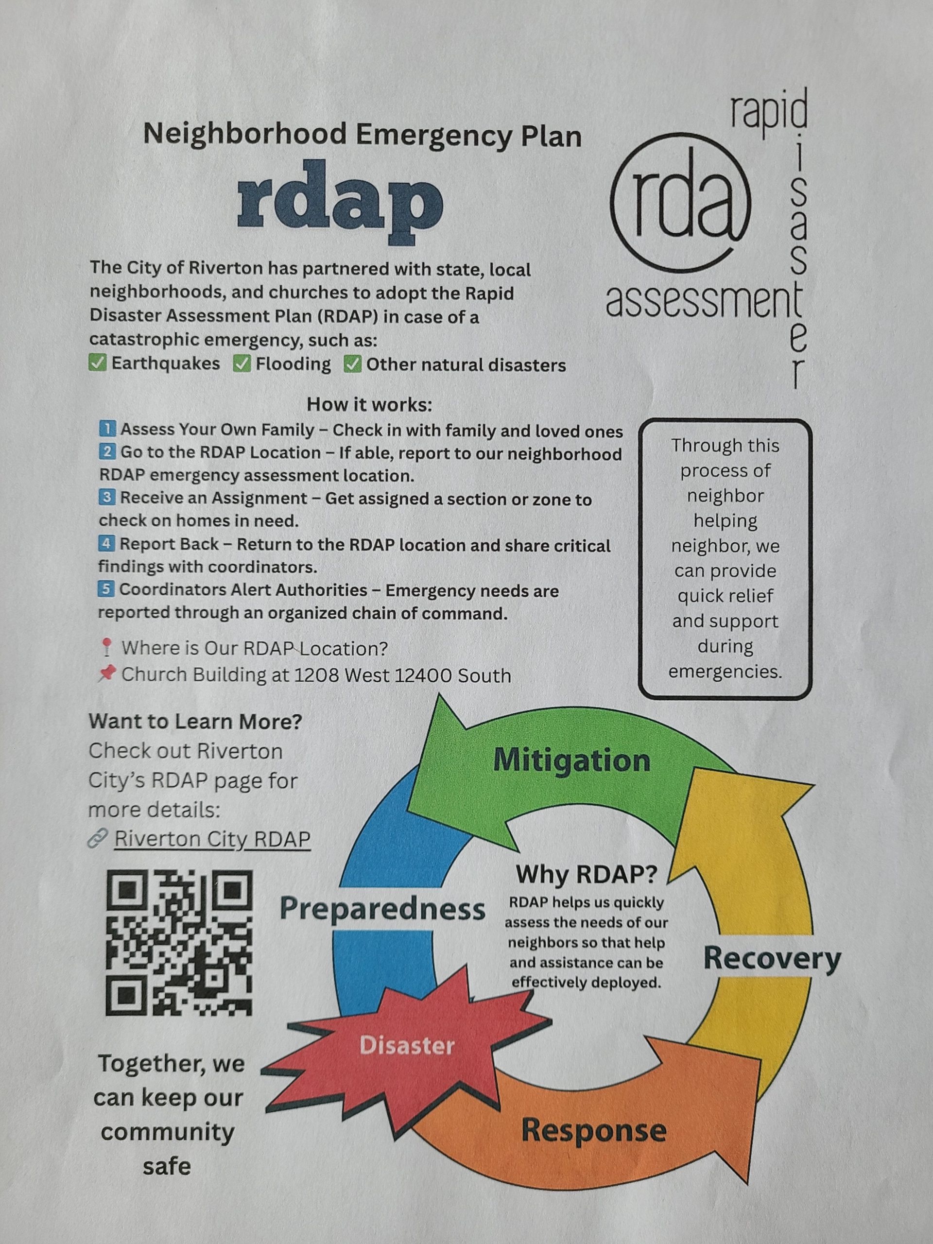 RDAP – Neighborhood Emergency Preparedness – Tithing Hill Ward News